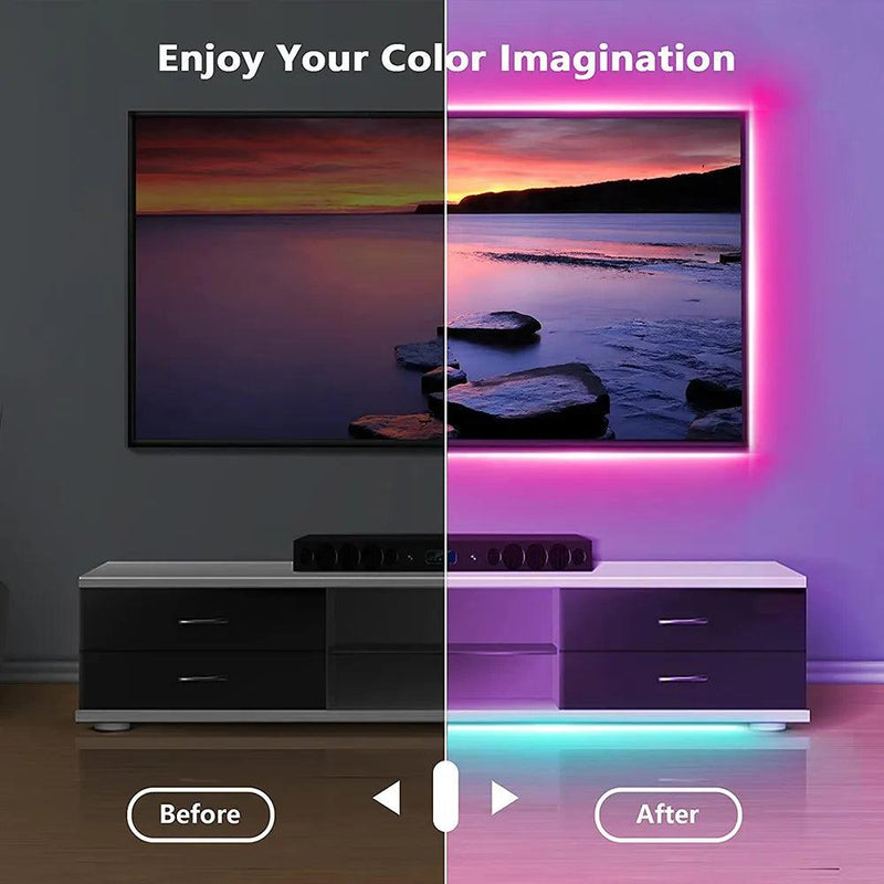 USB Bluetooth LED Strip for Sticker Lighting on TVs - HeyBless